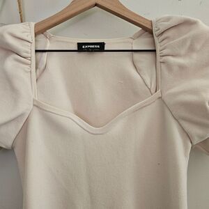 Express Cream Puff Sleeve Size Small Mini Dress